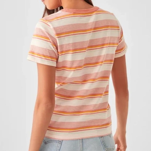 Faherty Sunwashed Beachy Striped Cotton Breathable T-Shirt Summer Staple XXS - Picture 2 of 7